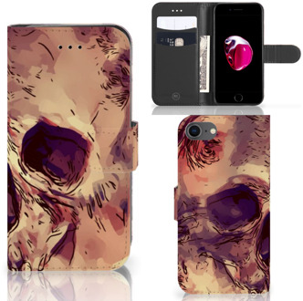 B2Ctelecom Wallet Case iPhone 7/8 en iPhone SE 2020 Hoesje Skullhead