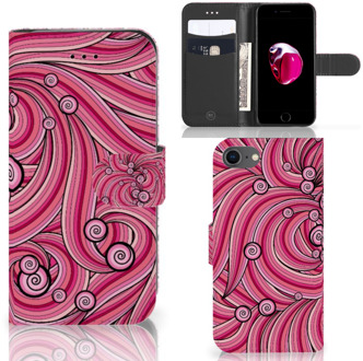 B2Ctelecom Wallet Case iPhone 7/8 en iPhone SE 2020 Hoesje Swirl Pink