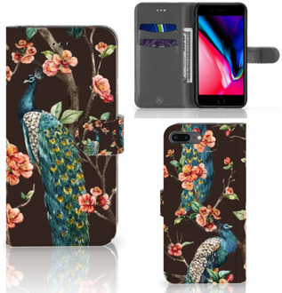 B2Ctelecom Wallet Case iPhone 8 Plus | 7 Plus Pauw met Bloemen