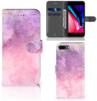 B2Ctelecom Wallet Case iPhone 8 Plus | 7 Plus Pink Purple Paint