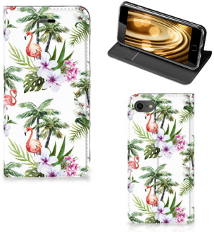 B2Ctelecom Wallet Case iPhone SE (2020) | 7/8 Hoesje Flamingo Palms