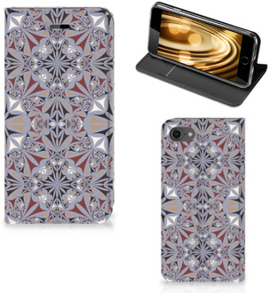 B2Ctelecom Wallet Case iPhone SE (2020) | 7/8 Hoesje Flower Tiles