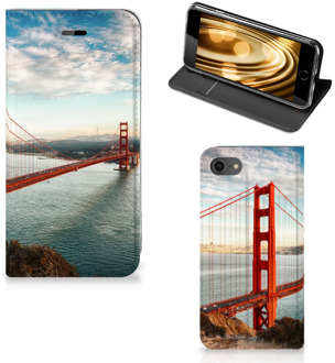 B2Ctelecom Wallet Case iPhone SE (2020) | 7/8 Hoesje Golden Gate Bridge