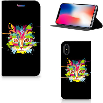 B2Ctelecom Wallet Case iPhone X | Xs Cat Color