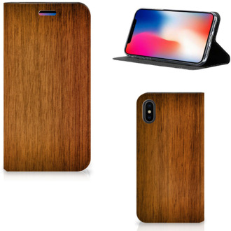 B2Ctelecom Wallet Case iPhone X | Xs Donker Hout