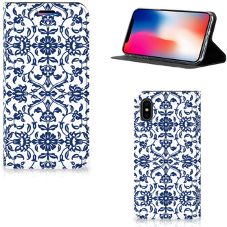 B2Ctelecom Wallet Case iPhone X | Xs Flower Blue