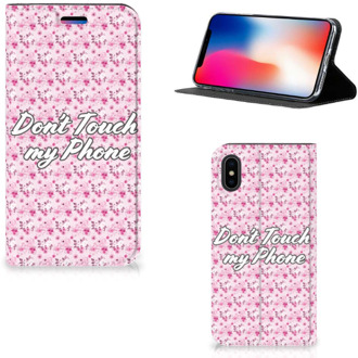 B2Ctelecom Wallet Case iPhone X | Xs Flowers Pink DTMP