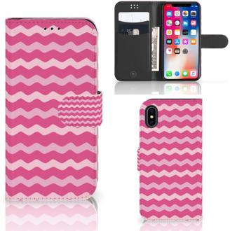 B2Ctelecom Wallet Case iPhone X | Xs Waves Pink