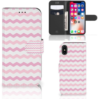 B2Ctelecom Wallet Case iPhone X | Xs Waves Roze