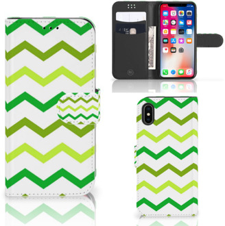 B2Ctelecom Wallet Case iPhone X | Xs Zigzag Groen