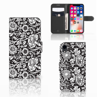 B2Ctelecom Wallet Case iPhone XRBlack Flowers