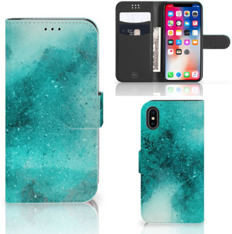 B2Ctelecom Wallet Case iPhone Xs | X Painting Blue