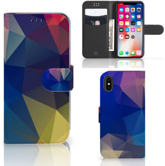 B2Ctelecom Wallet Case iPhone Xs | X Polygon Dark