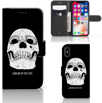 B2Ctelecom Wallet Case iPhone Xs | X Skull Eyes