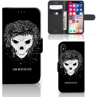 B2Ctelecom Wallet Case iPhone Xs | X Skull Hair