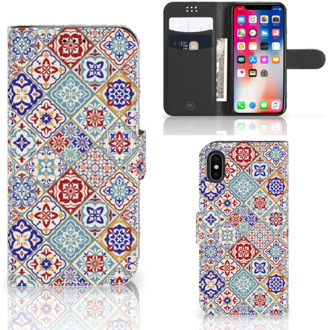 B2Ctelecom Wallet Case iPhone Xs | X Tiles Color