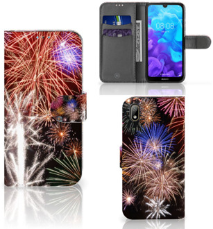 B2Ctelecom Wallet Case met Pasjes Huawei Y5 (2019) Vuurwerk