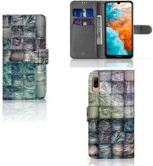 B2Ctelecom Wallet Case met Pasjes Huawei Y6 (2019) Spijkerbroeken