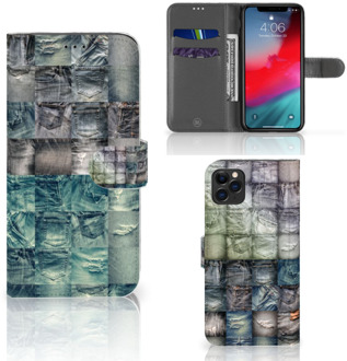 B2Ctelecom Wallet Case met Pasjes iPhone 11 Pro Max Spijkerbroeken