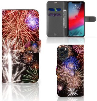 B2Ctelecom Wallet Case met Pasjes iPhone 11 Pro Max Vuurwerk