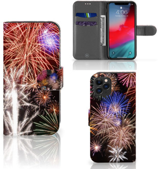 B2Ctelecom Wallet Case met Pasjes iPhone 11 Pro Vuurwerk