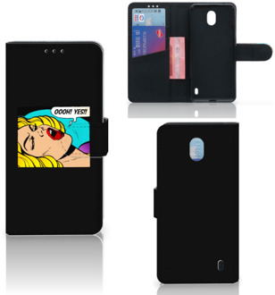 B2Ctelecom Wallet Case met Pasjes Nokia 1 Plus Popart Oh Yes