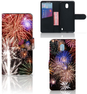 B2Ctelecom Wallet Case met Pasjes Nokia 1 Plus Vuurwerk