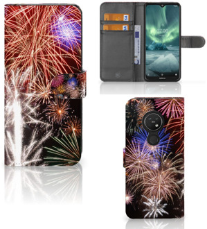 B2Ctelecom Wallet Case met Pasjes Nokia 7.2 | Nokia 6.2 Vuurwerk