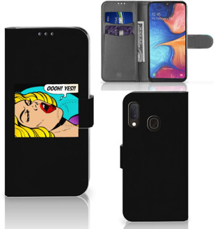 B2Ctelecom Wallet Case met Pasjes Samsung Galaxy A20e Popart Oh Yes