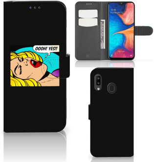 B2Ctelecom Wallet Case met Pasjes Samsung Galaxy A30 Popart Oh Yes