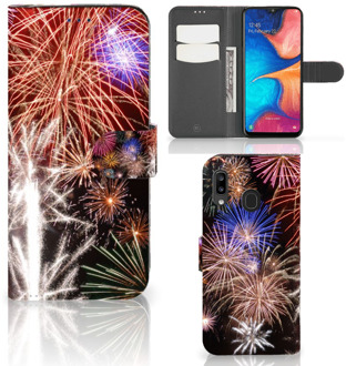 B2Ctelecom Wallet Case met Pasjes Samsung Galaxy A30 Vuurwerk