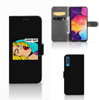 B2Ctelecom Wallet Case met Pasjes Samsung Galaxy A50 Popart Oh Yes