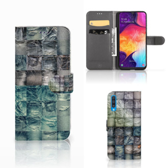 B2Ctelecom Wallet Case met Pasjes Samsung Galaxy A50 Spijkerbroeken