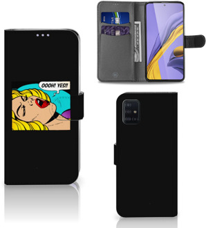 B2Ctelecom Wallet Case met Pasjes Samsung Galaxy A51 Popart Oh Yes