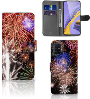 B2Ctelecom Wallet Case met Pasjes Samsung Galaxy A51 Vuurwerk