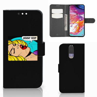 B2Ctelecom Wallet Case met Pasjes Samsung Galaxy A70 Popart Oh Yes