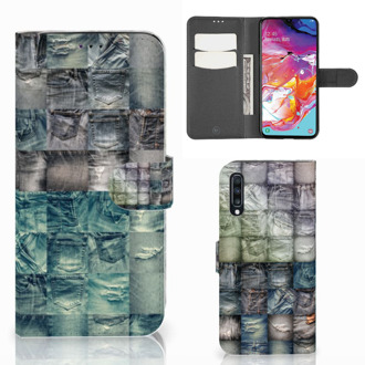 B2Ctelecom Wallet Case met Pasjes Samsung Galaxy A70 Spijkerbroeken