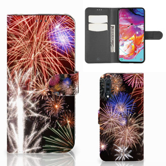 B2Ctelecom Wallet Case met Pasjes Samsung Galaxy A70 Vuurwerk