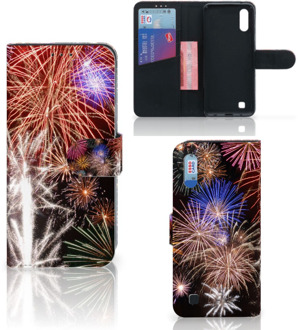 B2Ctelecom Wallet Case met Pasjes Samsung Galaxy M10 Vuurwerk