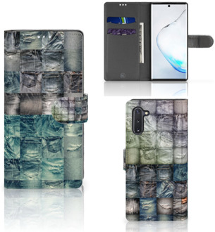 B2Ctelecom Wallet Case met Pasjes Samsung Galaxy Note 10 Spijkerbroeken