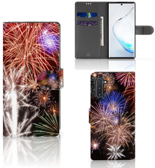 B2Ctelecom Wallet Case met Pasjes Samsung Galaxy Note 10 Vuurwerk