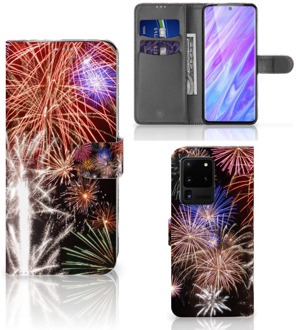 B2Ctelecom Wallet Case met Pasjes Samsung Galaxy S20 Ultra Vuurwerk