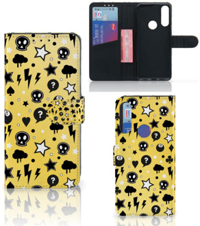 B2Ctelecom Wallet Case met Pasjeshouder Alcatel 1S 2020 Hoesje Punk Yellow