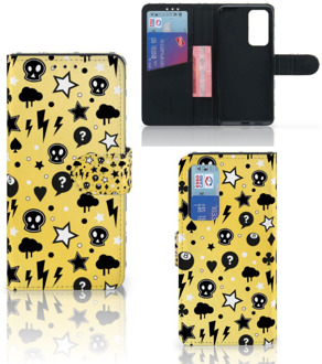 B2Ctelecom Wallet Case met Pasjeshouder Huawei P40 Hoesje Punk Yellow