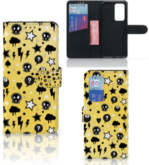 B2Ctelecom Wallet Case met Pasjeshouder Huawei P40 Pro Hoesje Punk Yellow