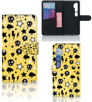 B2Ctelecom Wallet Case met Pasjeshouder Xiaomi Mi Note 10 Pro Hoesje Punk Yellow