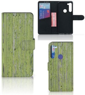 B2Ctelecom Wallet Case Motorola G8 Power Telefoon Hoesje Green Wood