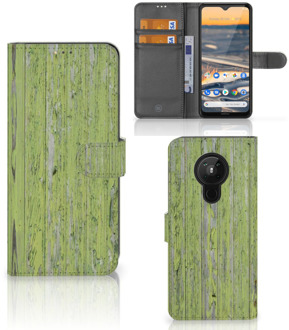 B2Ctelecom Wallet Case Nokia 5.3 Telefoon Hoesje Green Wood