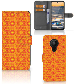 B2Ctelecom Wallet Case Nokia 5.3 Telefoonhoesje Batik Orange