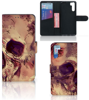 B2Ctelecom Wallet Case OPPO A91 | Reno3 Smartphone Hoesje Skullhead